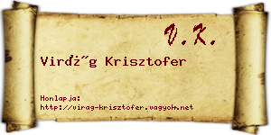 Virág Krisztofer névjegykártya